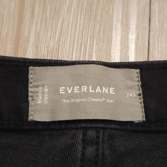 Everlane The Original Cheeky Jeans Womens Size 24S Black Straight High Rise - Picture 4 of 13